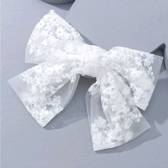 Lace Bow Barrette  - Picture 4 of 4